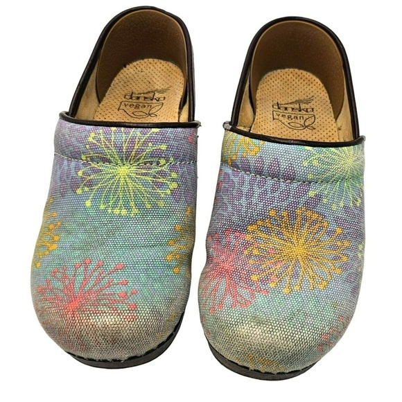 Dansko Pastel Clogs Womens 7 Vegan Mules Professional Nursing Shoes Slip On 37 - Picture 7 of 16